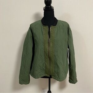 Free People jacket Women’s Size Small Green quilted military style jacket